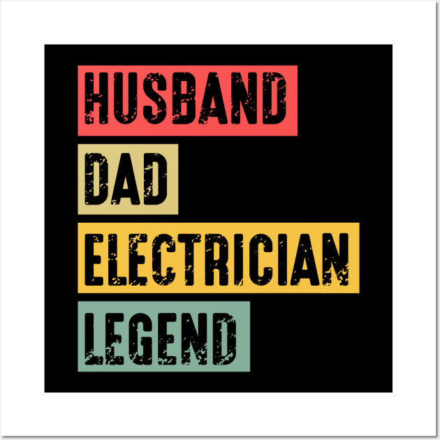 Vinatge Husband Dad Electrician Legend Retro Wall Art by LawrenceBradyArt